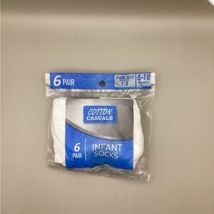 White Infant Socks - 6 Pairs
